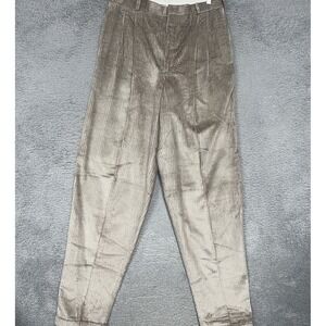 NOS Metrics Pants Mens 31 x 33.5 Khaki Wide Leg Corduroys Cords Pleated Made USA